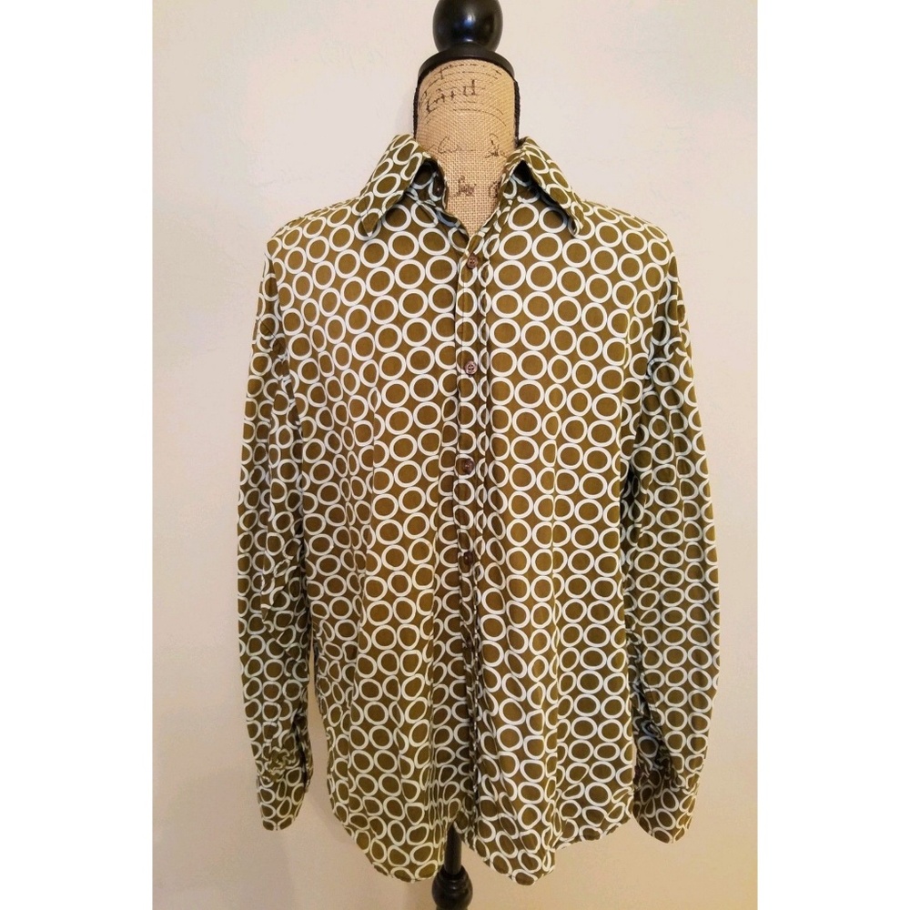 ROAR L/S Button Front Geometric Print XL